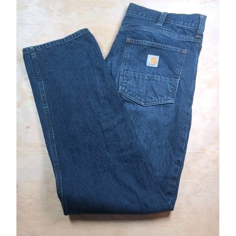 Carhartt Relaxed Fit Straight Leg Jeans Mens Blue Cotton Denim Size 36x34